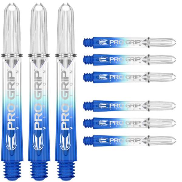 TARGET PRO GRIP VISION - BLUE - SHORT - 9 Stück Dart Shafts