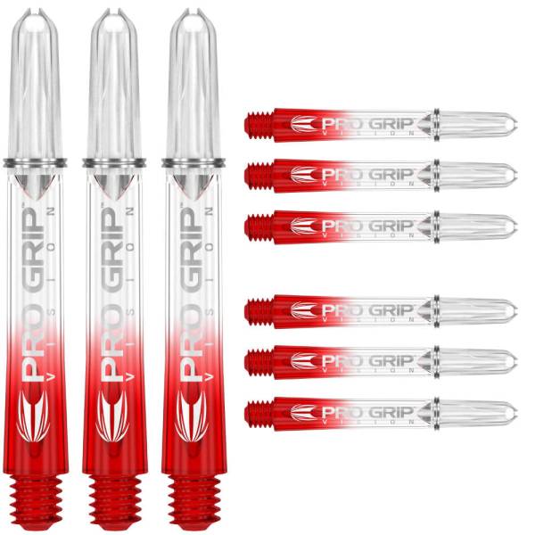 TARGET PRO GRIP VISION - RED - SHORT - 9 Stück Dart Shafts