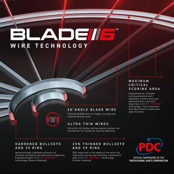 Winmau Blade 6 Triple Core Carbon - Offizielles Dartboard der PDC