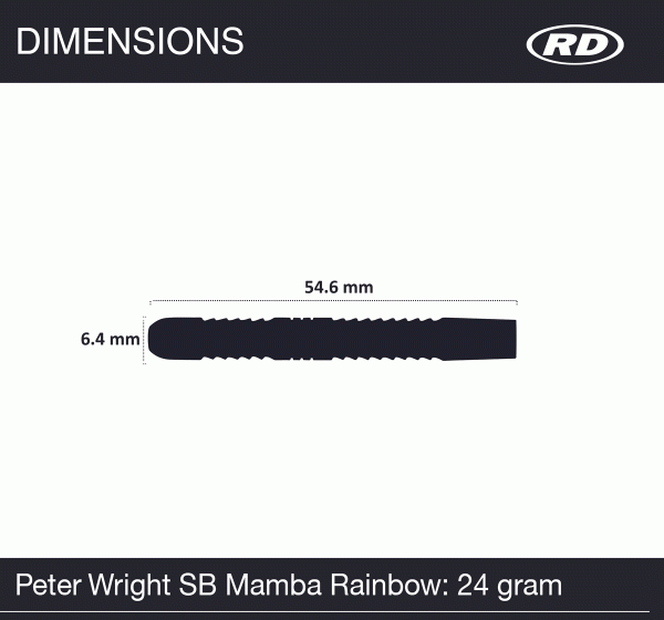 RED DRAGON Peter Wright Snakebite Rainbow Mamba - 24g - 90% T