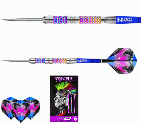 RED DRAGON Peter Wright Snakebite Rainbow Mamba - 22g - 90% T